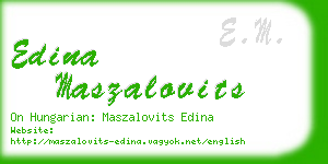 edina maszalovits business card